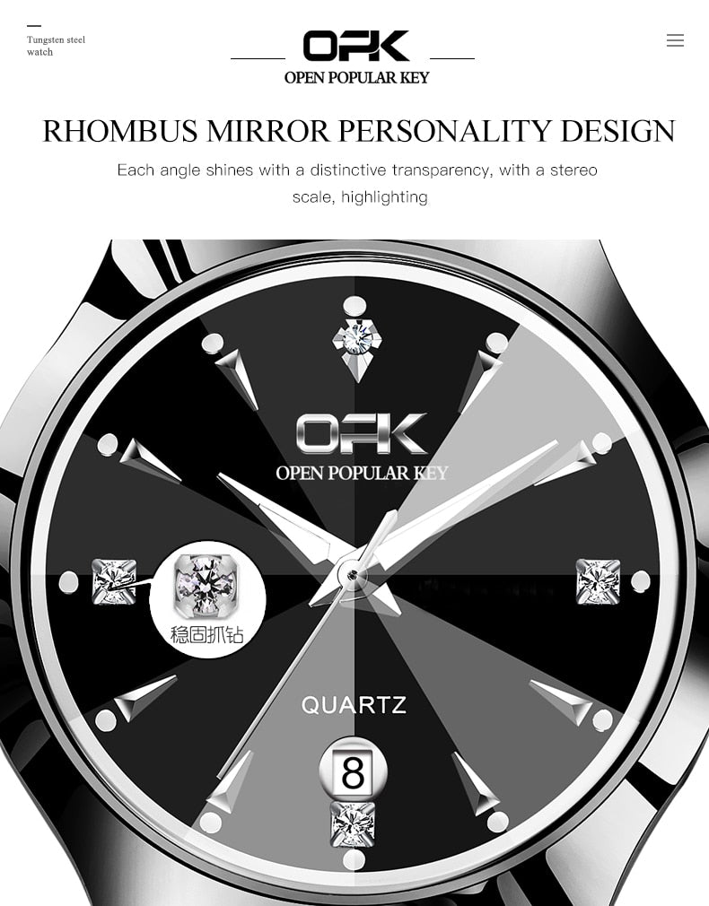 Luxury Dress Wristwatches Waterproof Luminous Auto Date