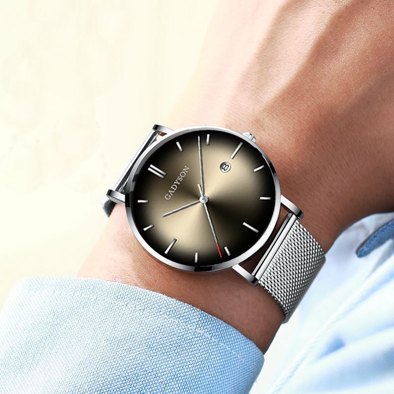 Wrist Watch  Clock Steel Business Classic Quartz Watch For Men