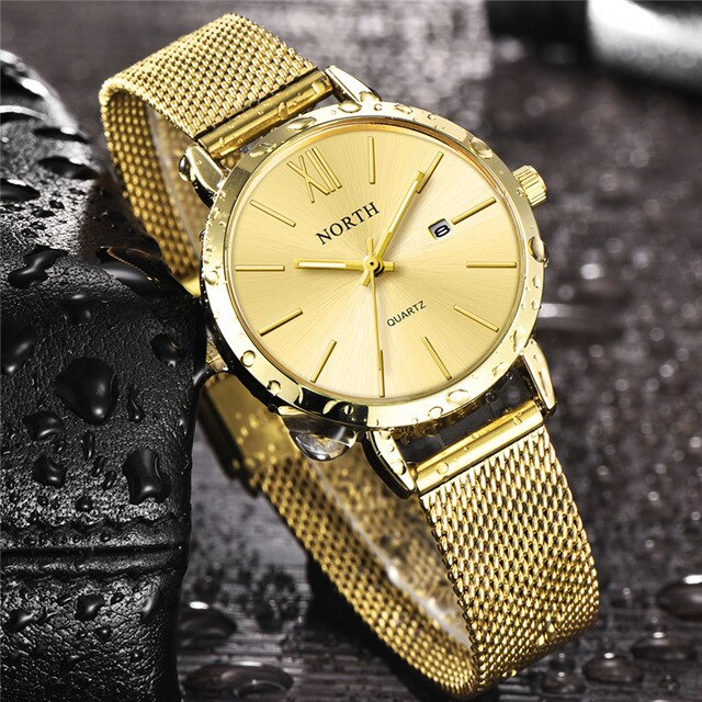 Luxury Brand NORTH Women Steel Bracelet Dress Quartz Watch Lady Waterproof