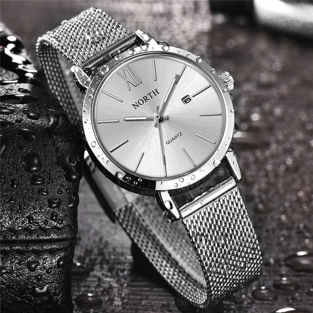Luxury Brand NORTH Women Steel Bracelet Dress Quartz Watch Lady Waterproof