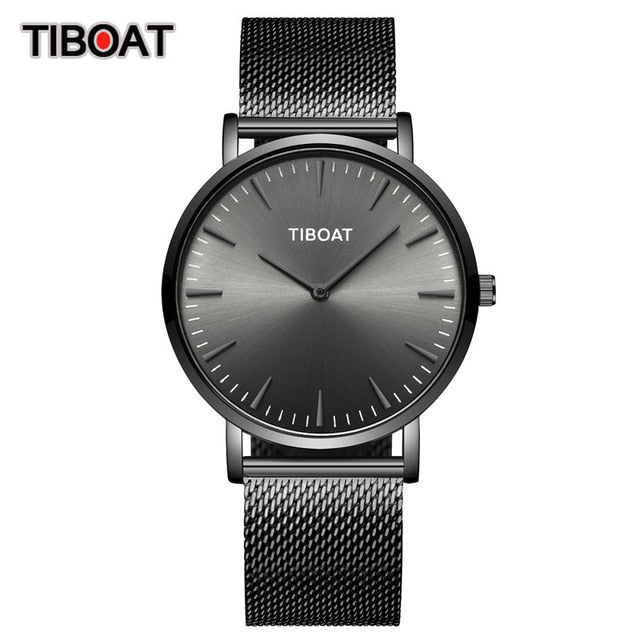 Luxury Quartz Watch Men Casual Slim Mesh Steel Waterproof sports watches