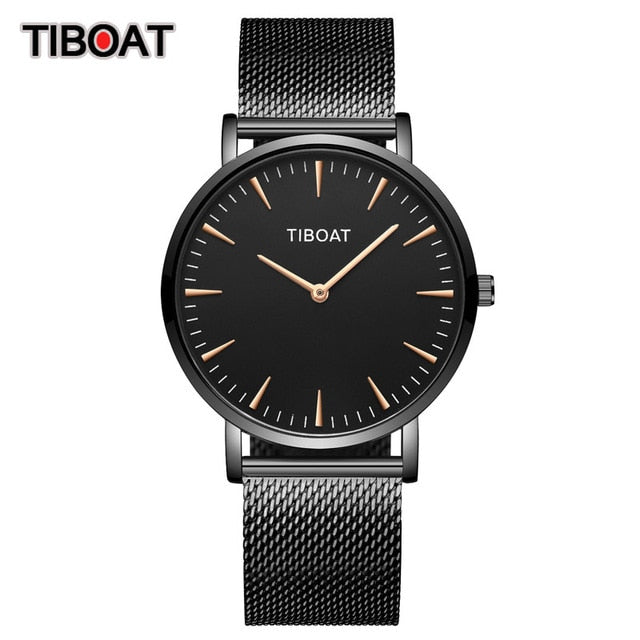 Luxury Quartz Watch Men Casual Slim Mesh Steel Waterproof sports watches