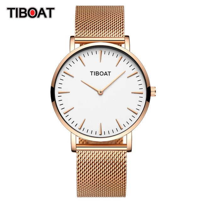 Luxury Quartz Watch Men Casual Slim Mesh Steel Waterproof sports watches