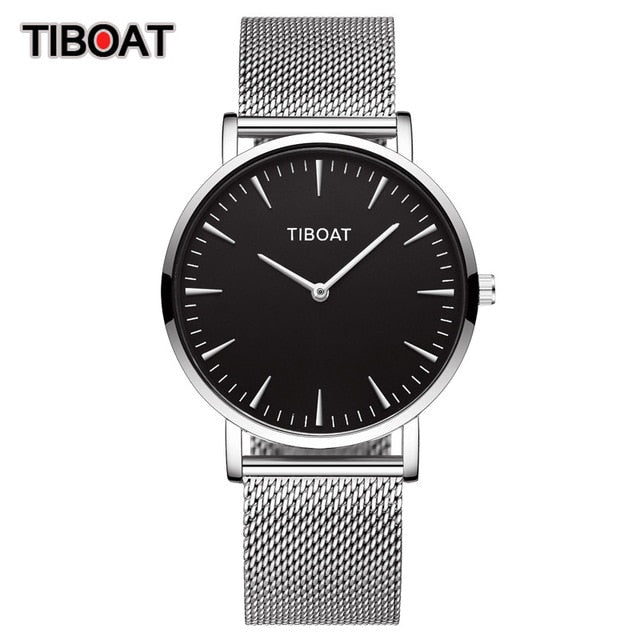 Luxury Quartz Watch Men Casual Slim Mesh Steel Waterproof sports watches
