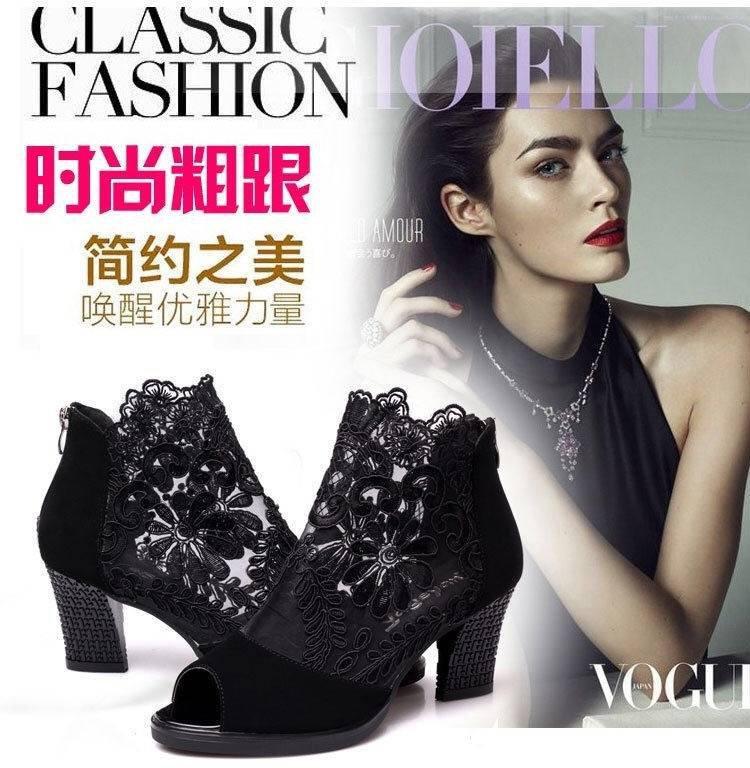 Summer sandals mesh open toe sexy heels women shoes in Europe and America 2020