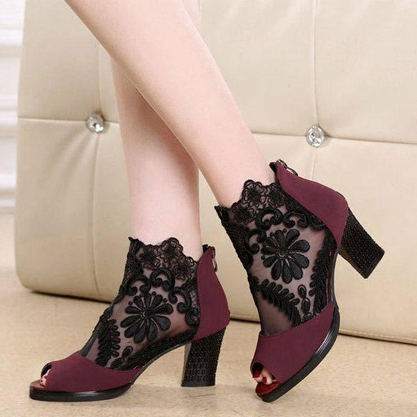 Summer sandals mesh open toe sexy heels women shoes in Europe and America 2020