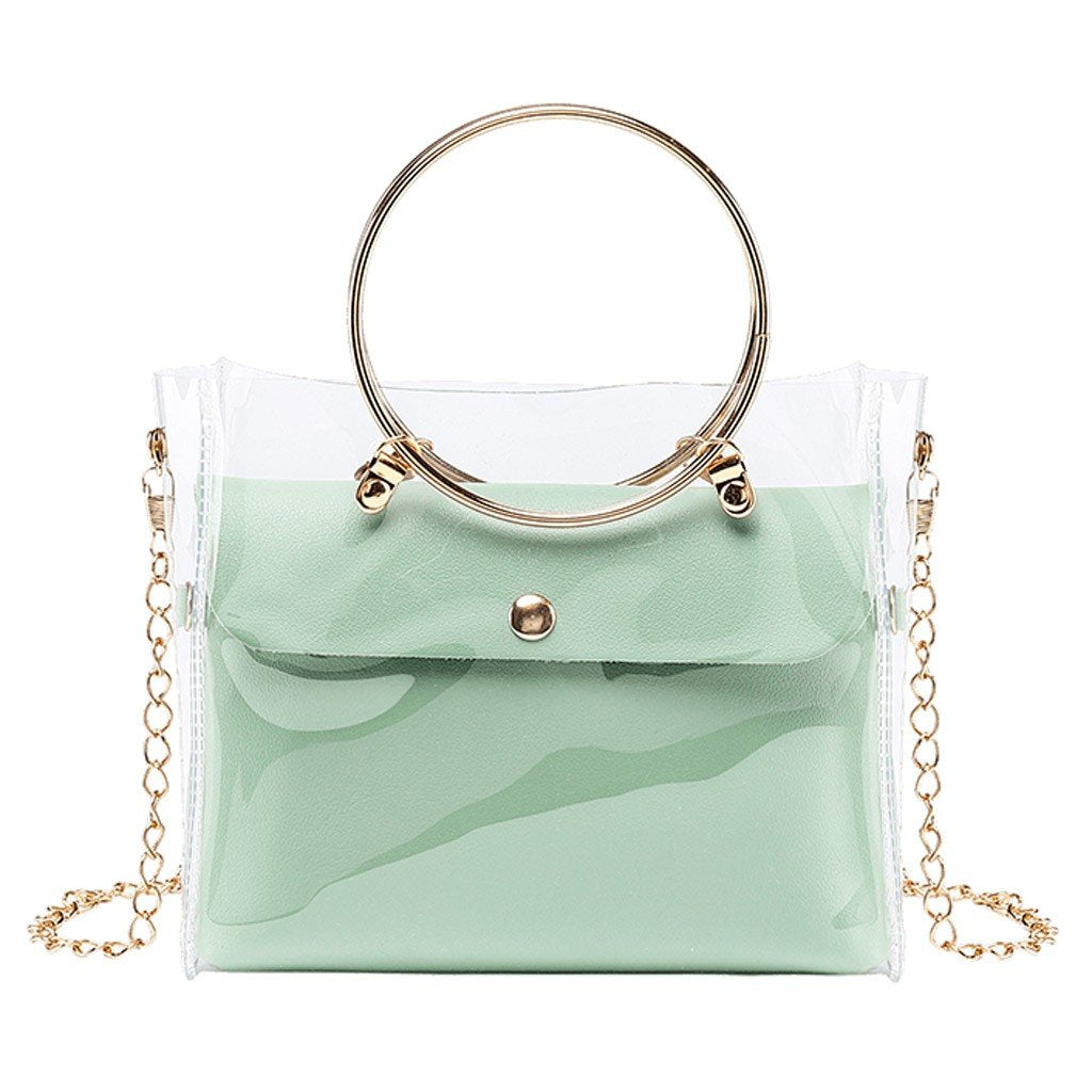 Lady Fashion Shoulders Jelly Package Handbag Fashion Small Transparent Purse