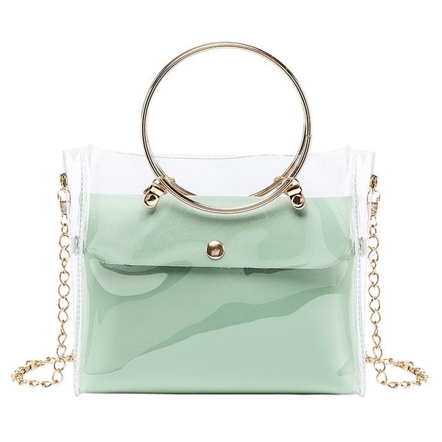 Lady Fashion Shoulders Jelly Package Handbag Fashion Small Transparent Purse