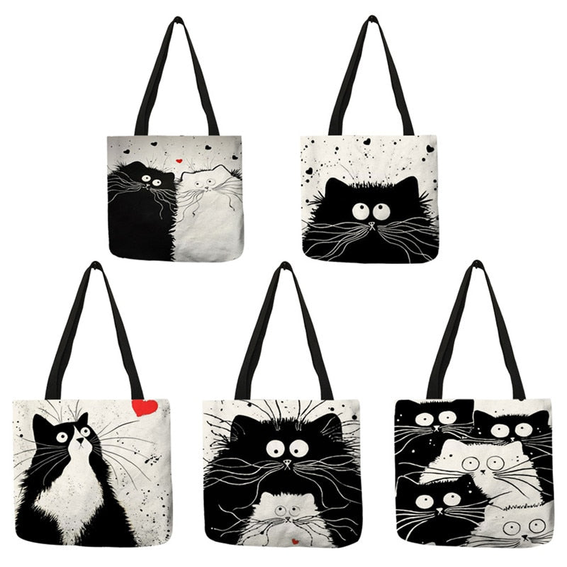 Customized Cute Cat Printing Women Handbag