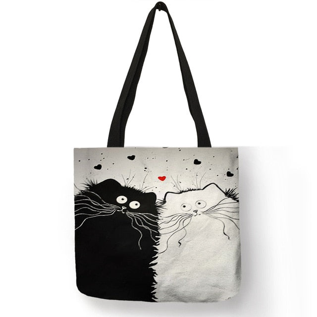 Customized Cute Cat Printing Women Handbag