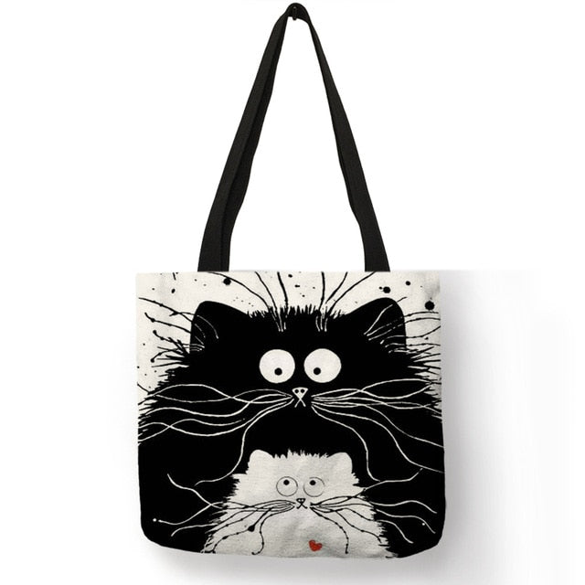 Customized Cute Cat Printing Women Handbag