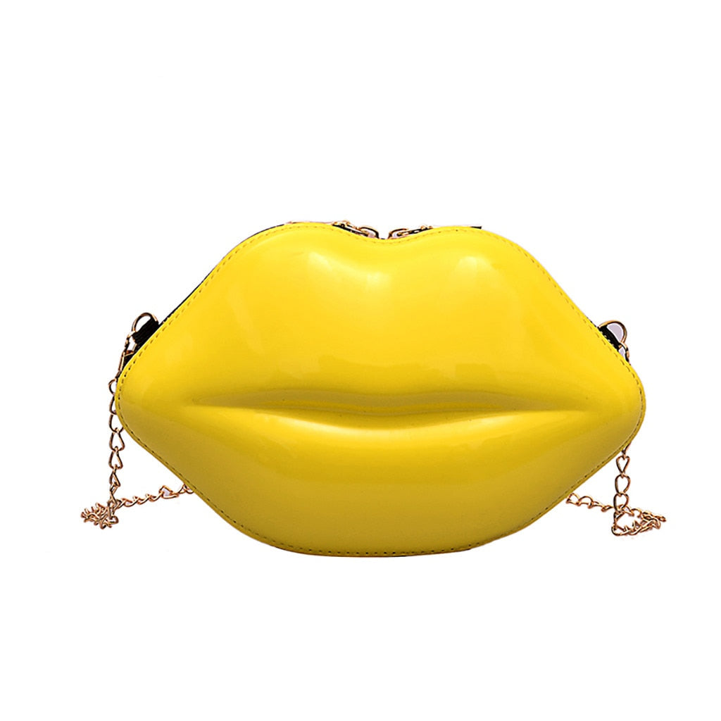 Sexy Lips Style Clutch Bag Chain Purse