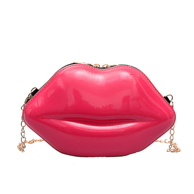 Sexy Lips Style Clutch Bag Chain Purse