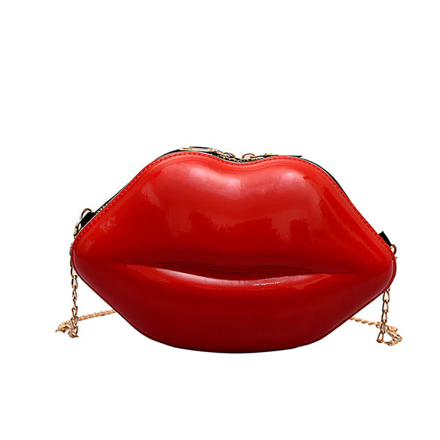 Sexy Lips Style Clutch Bag Chain Purse