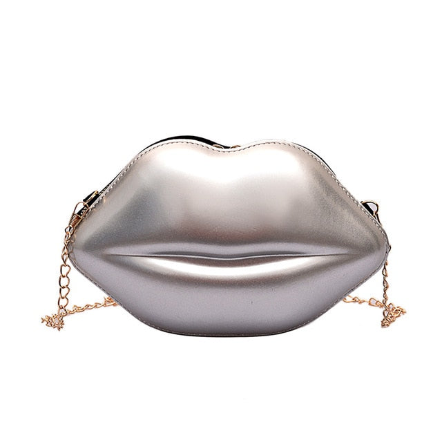 Sexy Lips Style Clutch Bag Chain Purse