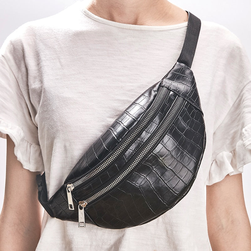 crocodile chest bag