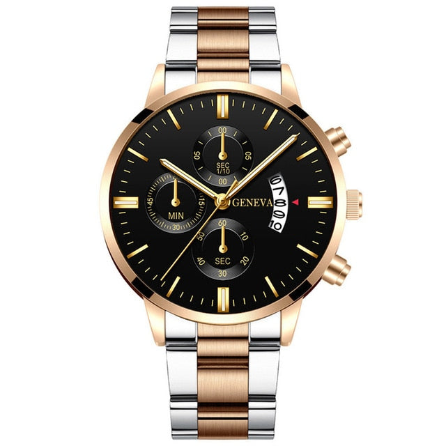 Men Militar Stainless Steel Watches Luxury Calendar Quartz Wristwatch