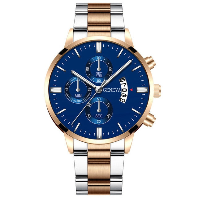 Men Militar Stainless Steel Watches Luxury Calendar Quartz Wristwatch