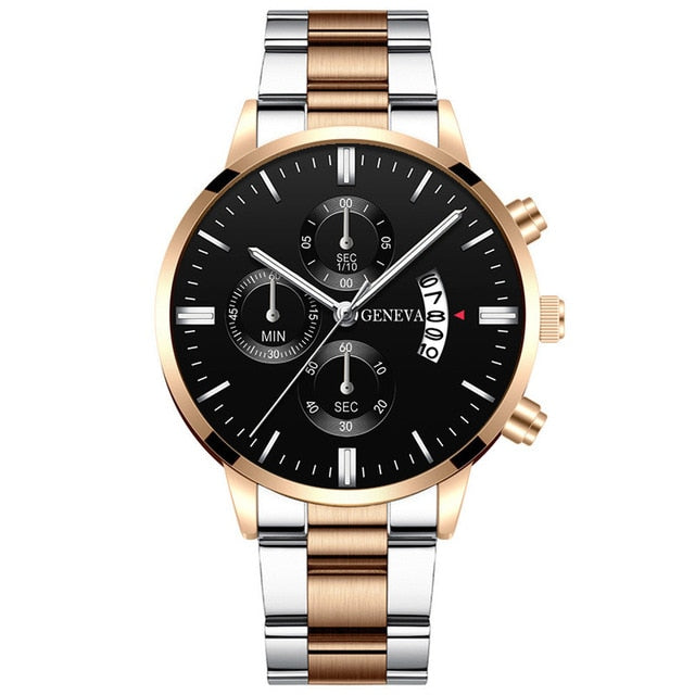 Men Militar Stainless Steel Watches Luxury Calendar Quartz Wristwatch
