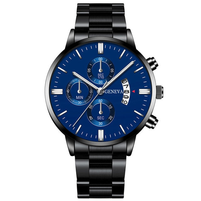 Men Militar Stainless Steel Watches Luxury Calendar Quartz Wristwatch