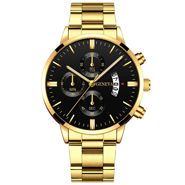 Men Militar Stainless Steel Watches Luxury Calendar Quartz Wristwatch