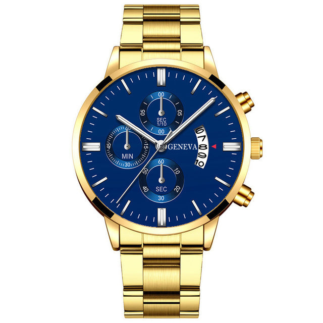 Men Militar Stainless Steel Watches Luxury Calendar Quartz Wristwatch