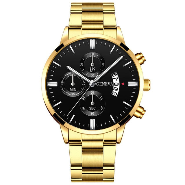 Men Militar Stainless Steel Watches Luxury Calendar Quartz Wristwatch