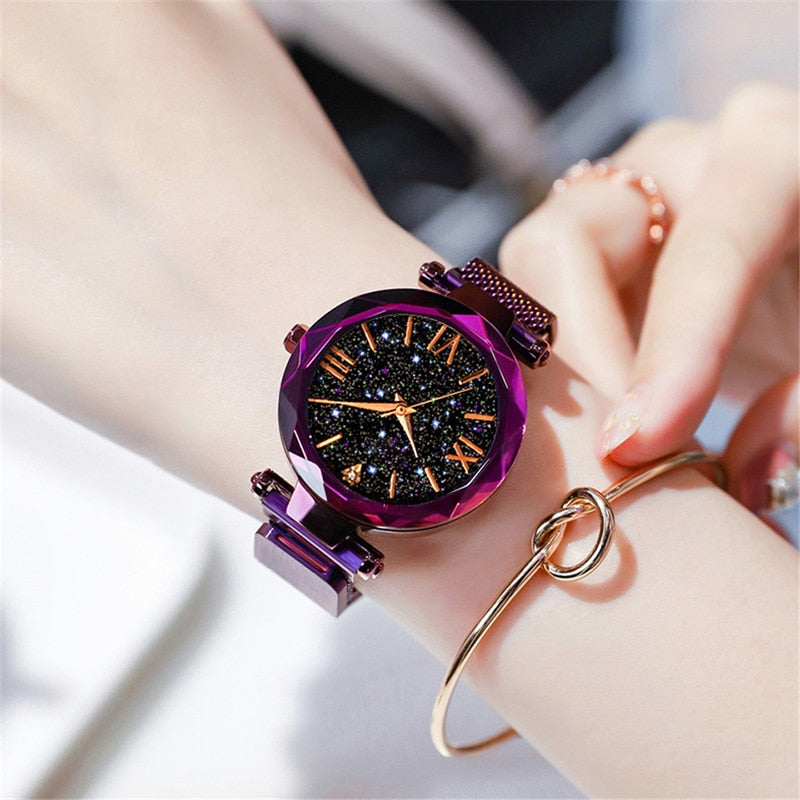 Magnetic Starry Sky Ladies Watch Quartz Wristwatch