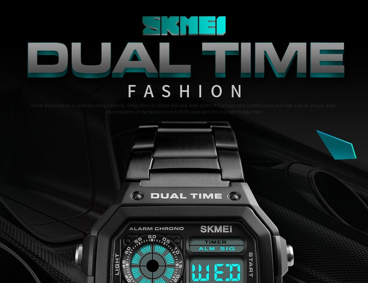 Waterproof Sport Watch Stainless Steel Digital Wristwatches