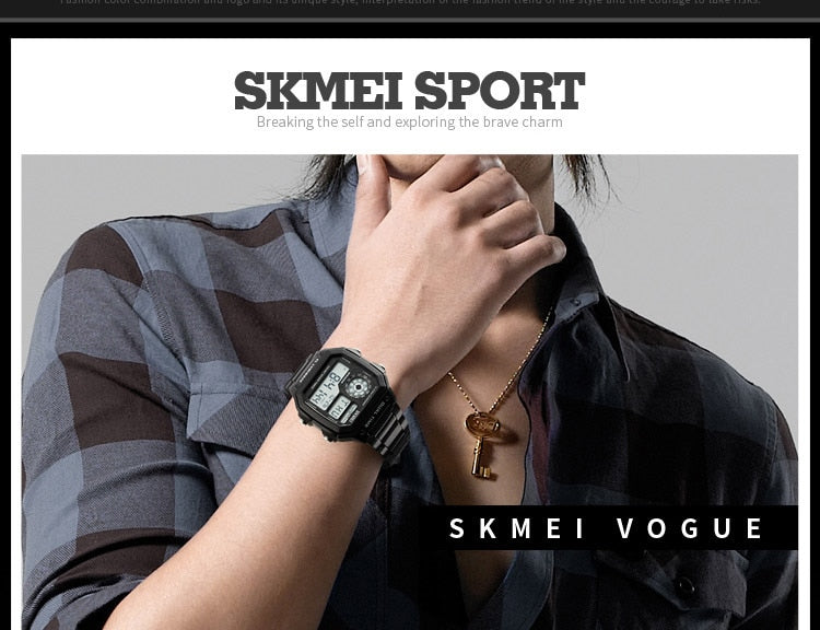 Waterproof Sport Watch Stainless Steel Digital Wristwatches