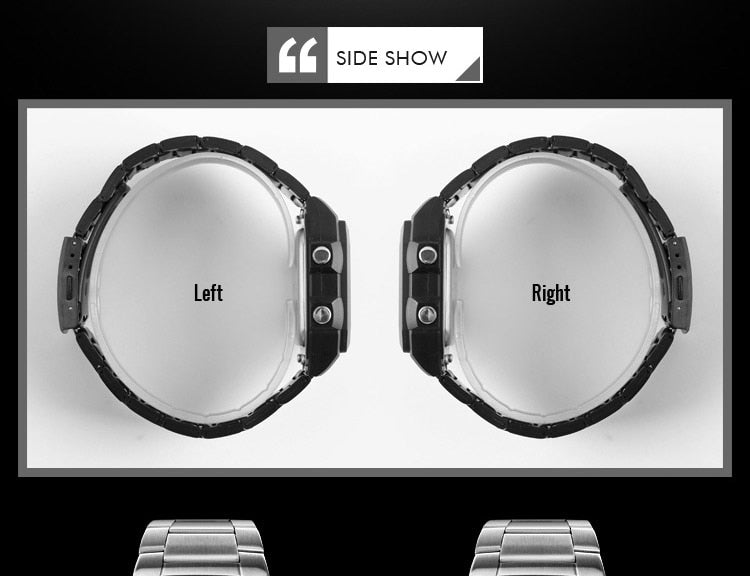 Waterproof Sport Watch Stainless Steel Digital Wristwatches