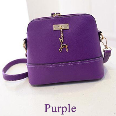 Vintage Leather Bags Fashion Small Shell Bag With Deer Toy