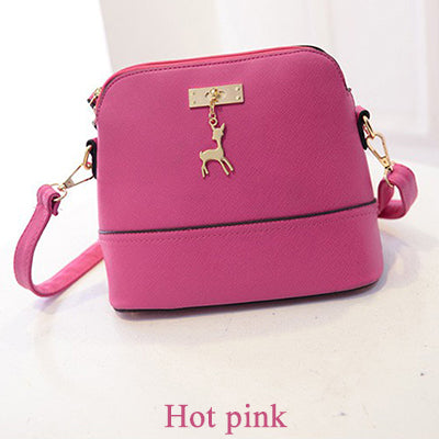 Vintage Leather Bags Fashion Small Shell Bag With Deer Toy