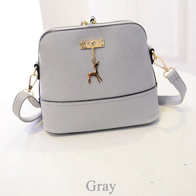 Vintage Leather Bags Fashion Small Shell Bag With Deer Toy