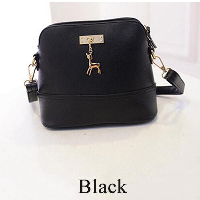 Vintage Leather Bags Fashion Small Shell Bag With Deer Toy