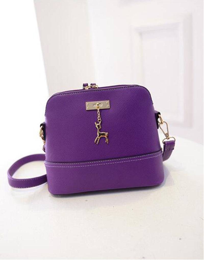 Vintage Leather Bags Fashion Small Shell Bag With Deer Toy