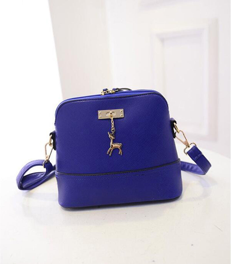 Vintage Leather Bags Fashion Small Shell Bag With Deer Toy