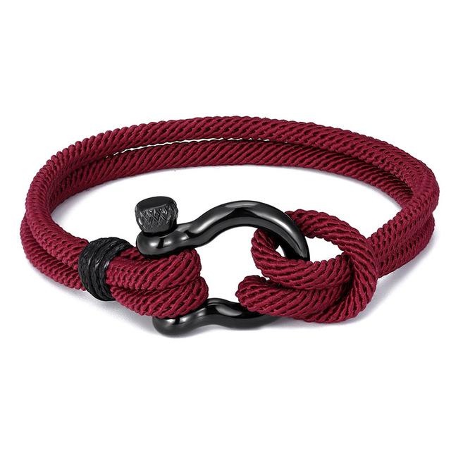 Navy  Parachute cord Survival Anchor Bracelet Men Women with Black Stainless Steel Sport Buckle