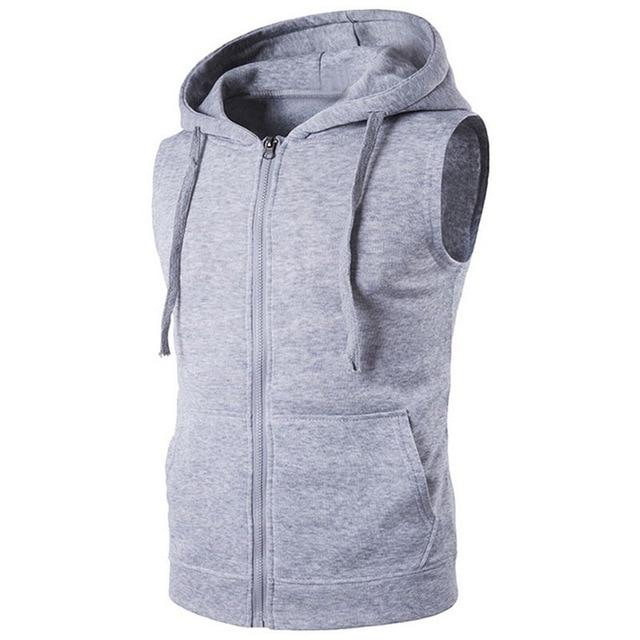 Sleeveless Hoodies Cardigans Jacket Autumn Causal Zipper Pockets Vest Waistcoat