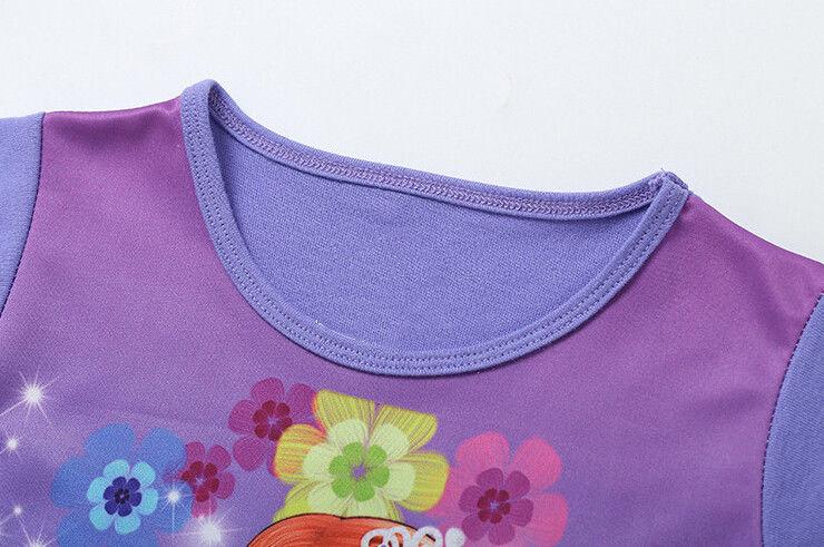 Lovely Kids Clothes Short Sleeve Cartoon Mermaid Princess Dress Summer Girls Dress