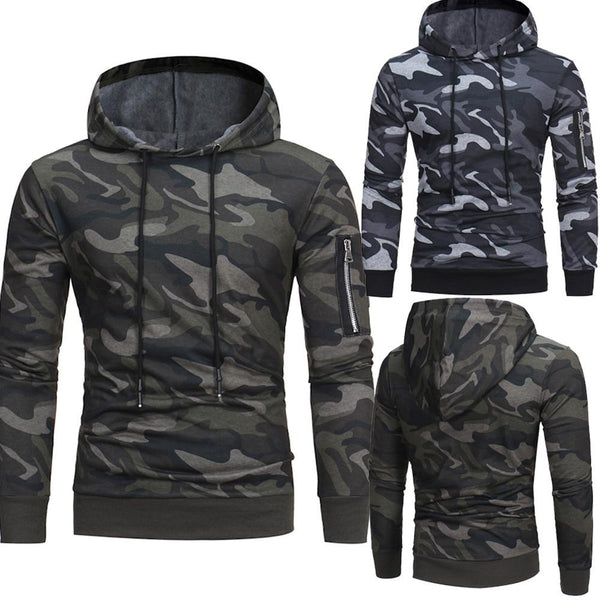 Military Hoodie Mens' Long Sleeve Sweatshirt Male Hip Tops Jacket Coat Outwear Plus Size 3XL