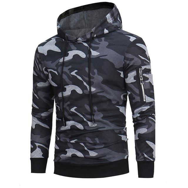 Military Hoodie Mens' Long Sleeve Sweatshirt Male Hip Tops Jacket Coat Outwear Plus Size 3XL