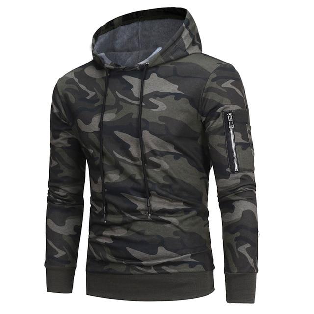 Military Hoodie Mens' Long Sleeve Sweatshirt Male Hip Tops Jacket Coat Outwear Plus Size 3XL