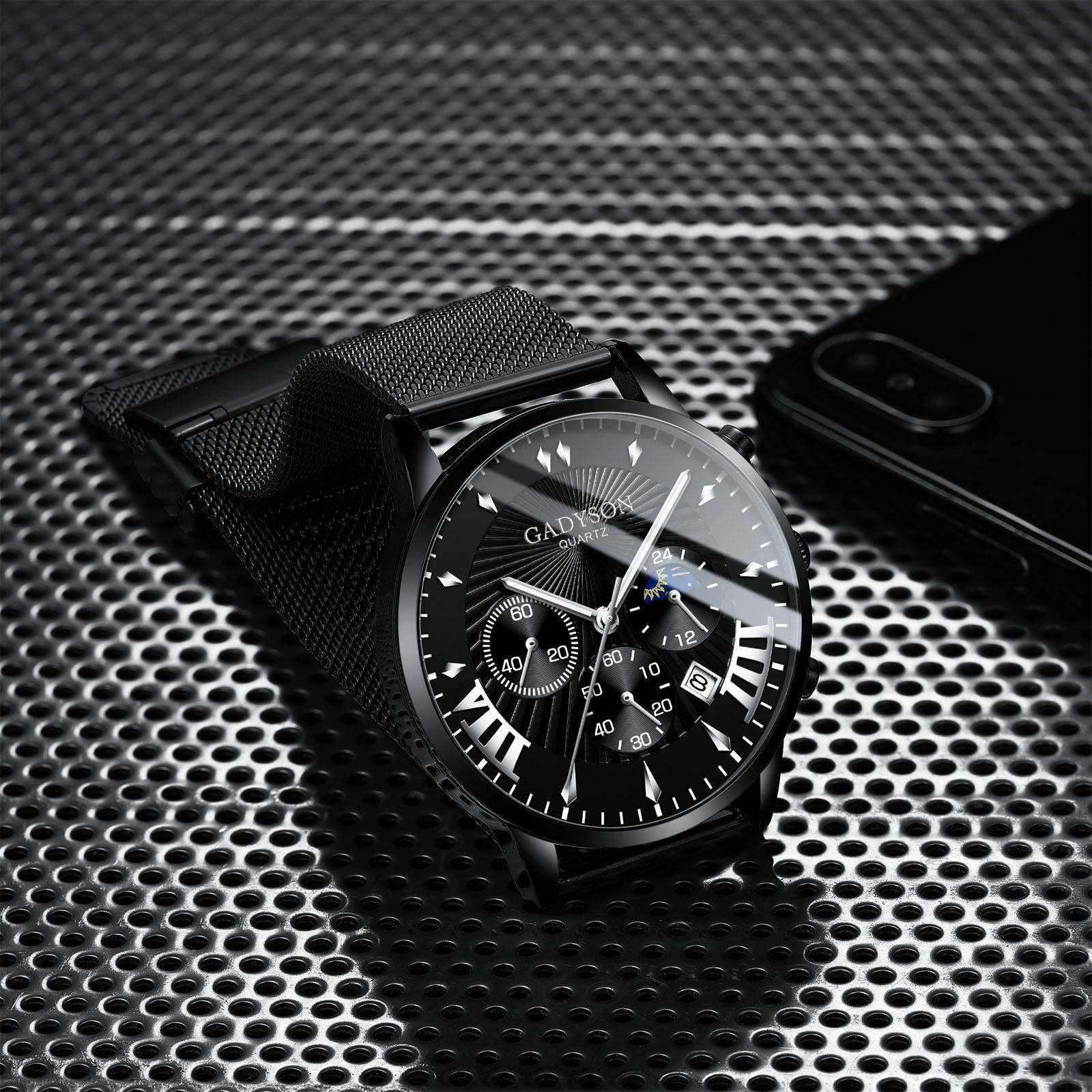 Business Quartz Wristwatches Analog Steel Men Watch  Wrist Clock