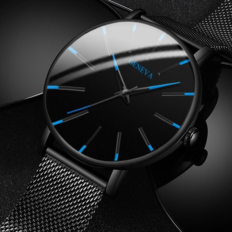 ultra-thin watch  stainless steel mesh quartz watch