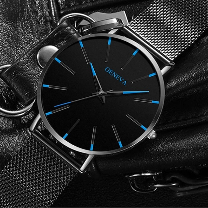 ultra-thin watch  stainless steel mesh quartz watch