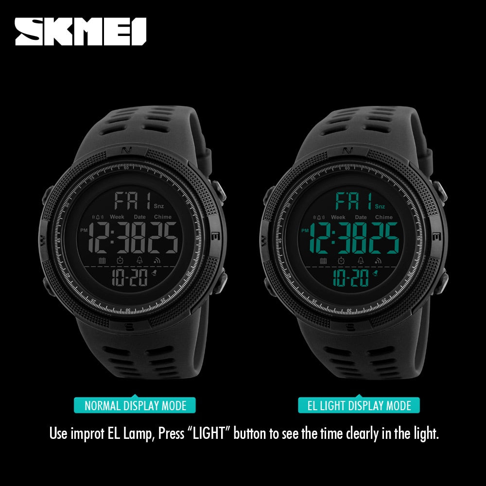 Fashion Sport Watch Men Clock Multifunction Alarm Chrono 5Bar Waterproof Digital Watch