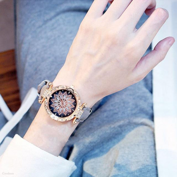 Luxury Women Watches Bracelet set Starry Sky Ladies Bracelet Watch Casual Leather Quartz watch Wristwatch Clock