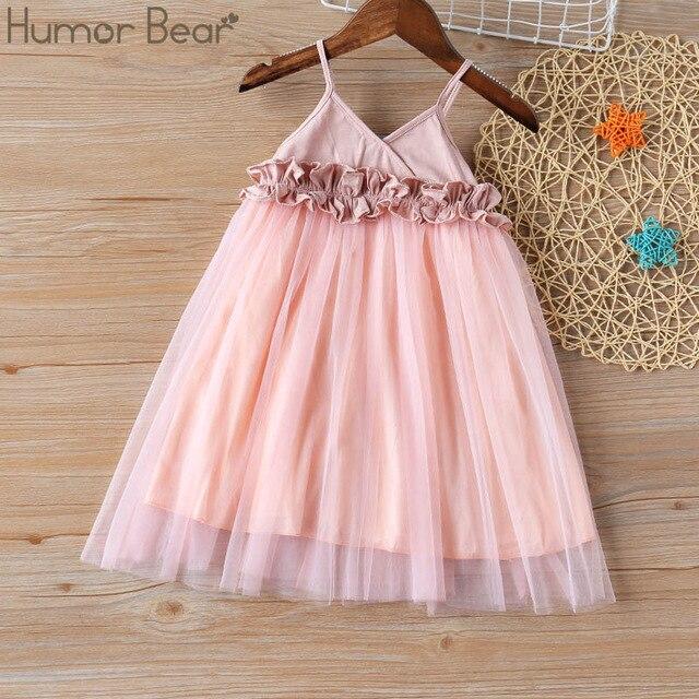 Humor Bear Girl Dresses Chiffon Dots Fashion Clothing Princess Sling Dress