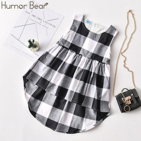 Humor Bear Girl Dresses Chiffon Dots Fashion Clothing Princess Sling Dress